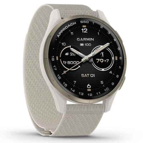 Умные часы Garmin Approach S50 43mm, Ivory ComfortFit Nylon Band, 010-03010-01
