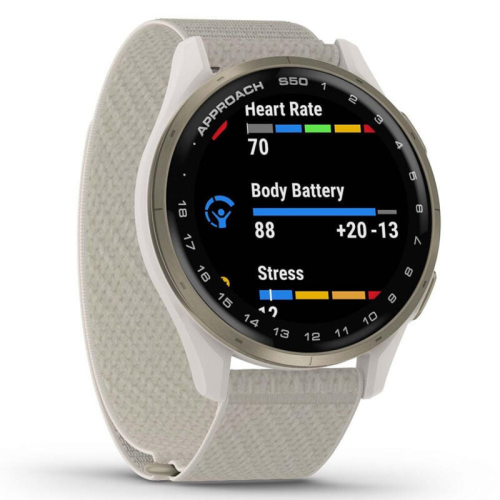 Умные часы Garmin Approach S50 43mm, Ivory ComfortFit Nylon Band, 010-03010-01