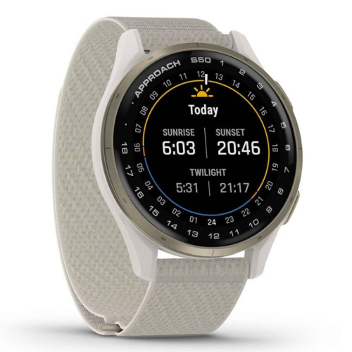 Умные часы Garmin Approach S50 43mm, Ivory ComfortFit Nylon Band, 010-03010-01