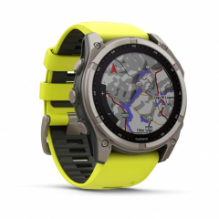 Умные часы Garmin Fenix 8 51mm Solar Sapphire, Titanium, Yellow/Graphite Silicone Band, 010-02907-21