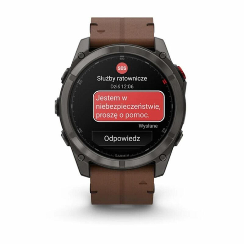 Умные часы Garmin Fenix 8 Pro 51mm AMOLED Sapphire, Titanium Carbon Gray, Chestnut Leather Band, 010-03199-40