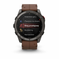 Умные часы Garmin Fenix 8 Pro 51mm AMOLED Sapphire, Titanium Carbon Gray, Chestnut Leather Band, 010-03199-40