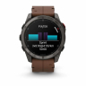 Умные часы Garmin Fenix 8 Pro 51mm AMOLED Sapphire, Titanium Carbon Gray, Chestnut Leather Band, 010-03199-40