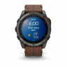 Умные часы Garmin Fenix 8 Pro 51mm AMOLED Sapphire, Titanium Carbon Gray, Chestnut Leather Band, 010-03199-40