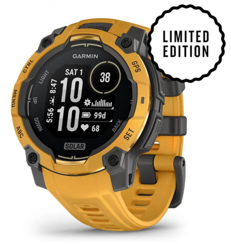 Умные часы Garmin Instinct 3 45mm Solar, Sunburst, Sunburst/Grey Silicone Band, 010-02934-02