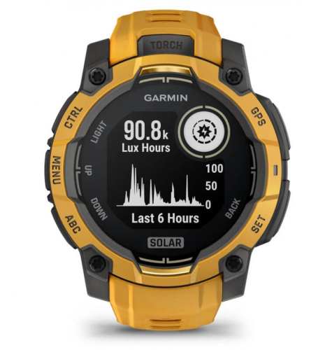 Умные часы Garmin Instinct 3 45mm Solar, Sunburst, Sunburst/Grey Silicone Band, 010-02934-02