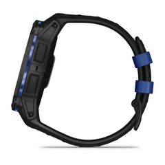 Умные часы Garmin Instinct 3 50mm AMOLED, Black, Black/Bolt Blue Band, 010-03020-03