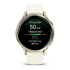 Умные часы Garmin Venu 4 41mm, Lunar Gold, Bone Silicone Band, 010-03013-00