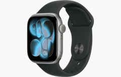 Умные часы Apple Watch Series 11 42mm, Space Gray Aluminium Case, M/L Black Sport Band